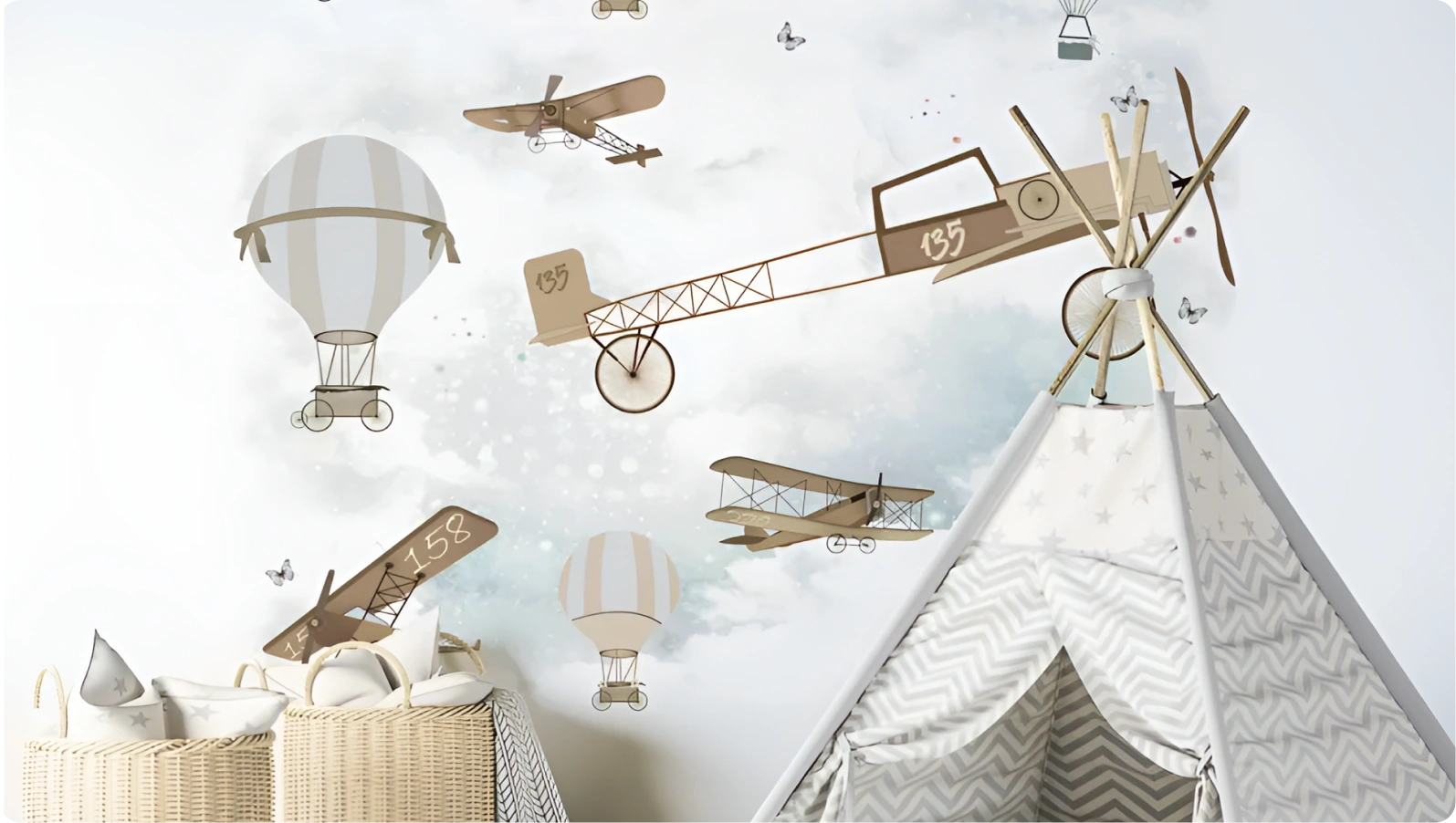 Airplane wallpaper theme perfect for your room
